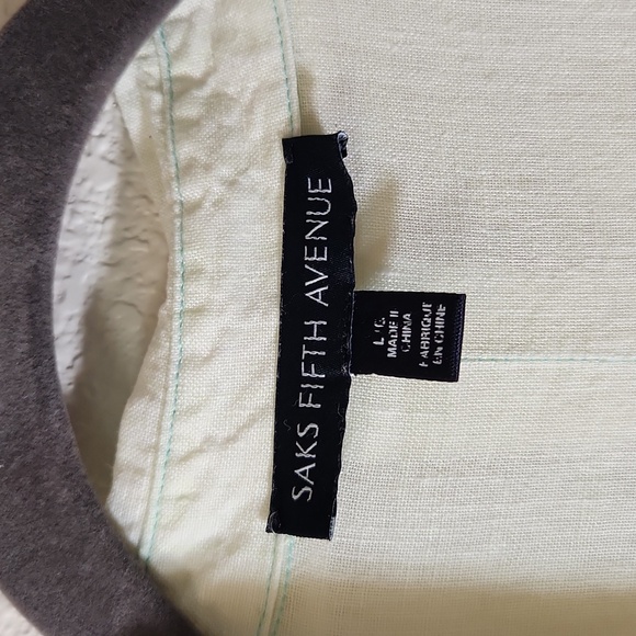 Saks Fifth Avenue linen long sleeve blouse, size large - Picture 2 of 4